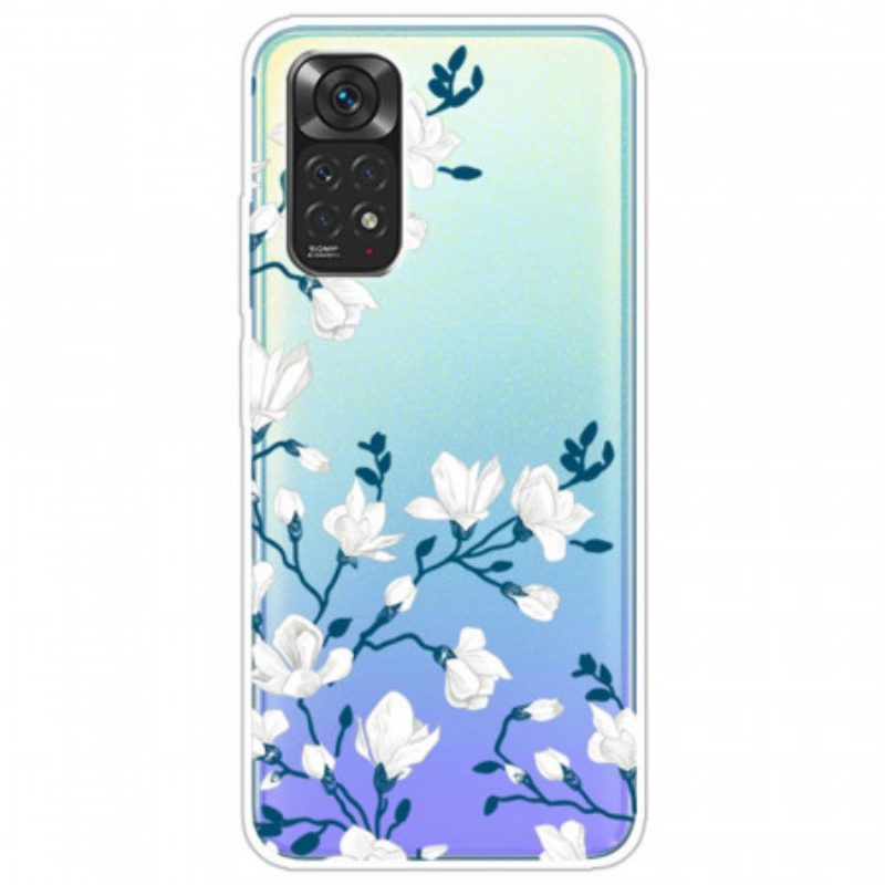 Telefoonhoesje voor Xiaomi Redmi Note 11 / 11S Witte Bloemen