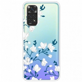 Telefoonhoesje voor Xiaomi Redmi Note 11 / 11S Witte Bloemen