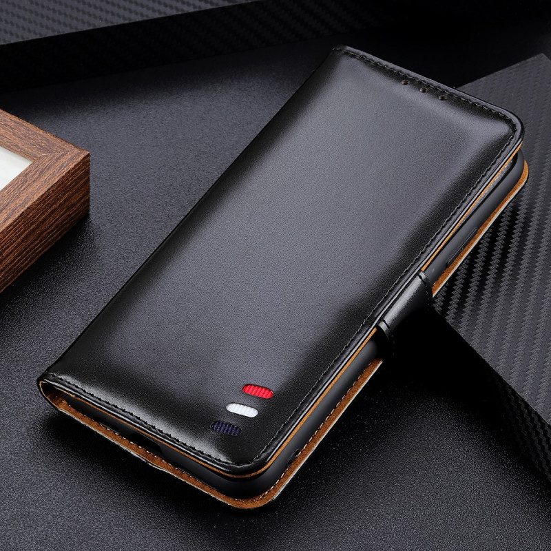 Flip Case voor Samsung Galaxy S22 Plus 5G Driekleurig Leereffect