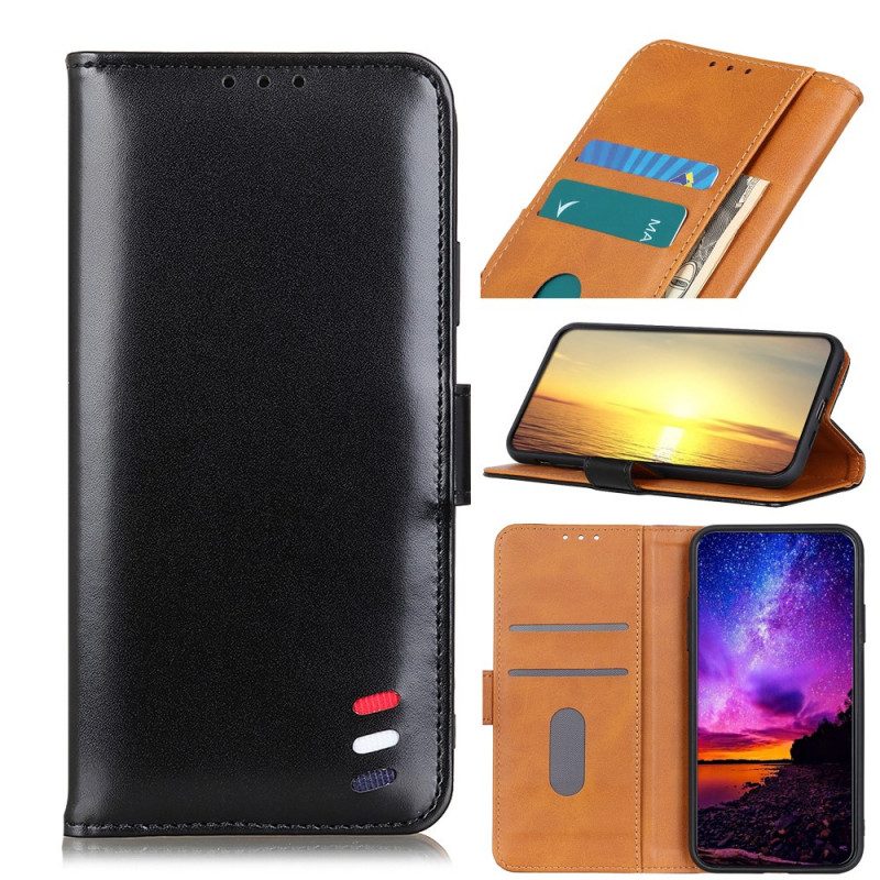 Flip Case voor Samsung Galaxy S22 Plus 5G Driekleurig Leereffect