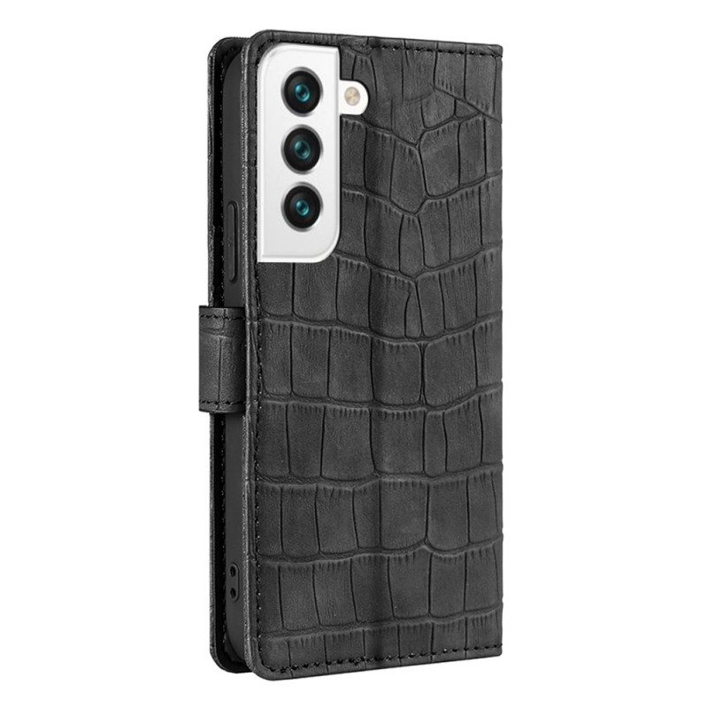 Flip Case voor Samsung Galaxy S22 Plus 5G Krokodillenhuid-effect