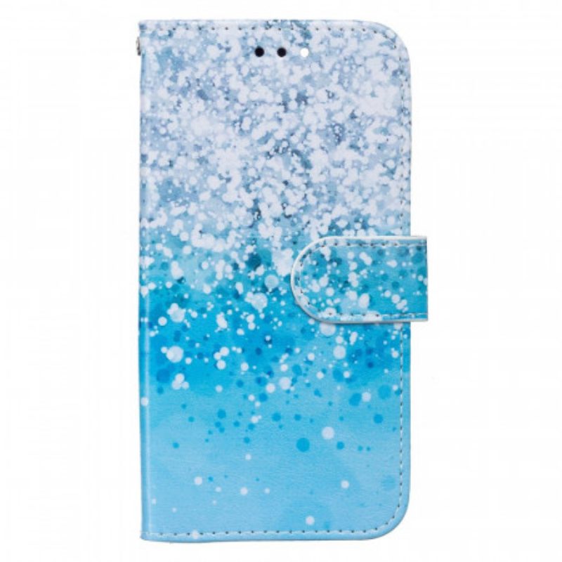 Folio-hoesje voor Samsung Galaxy S22 Plus 5G Blauw Glitterverloop