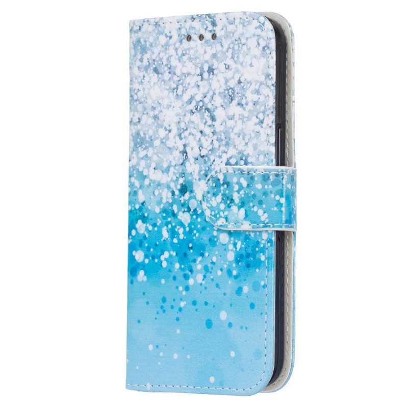 Folio-hoesje voor Samsung Galaxy S22 Plus 5G Blauw Glitterverloop