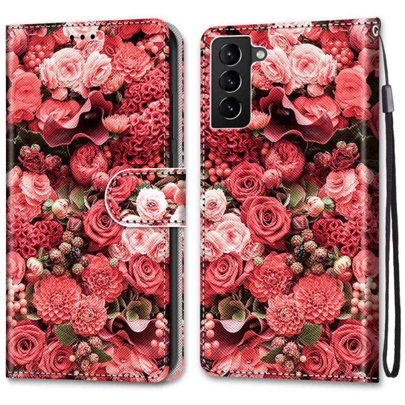 Folio-hoesje voor Samsung Galaxy S22 Plus 5G Bloemen Romantiek