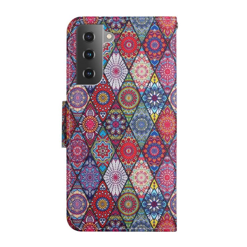 Folio-hoesje voor Samsung Galaxy S22 Plus 5G Kleurrijk Tapijtpatroon