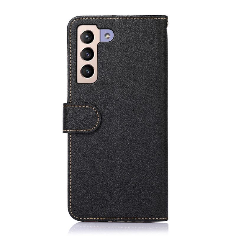 Folio-hoesje voor Samsung Galaxy S22 Plus 5G Lychee-stijl Rfid Khazneh