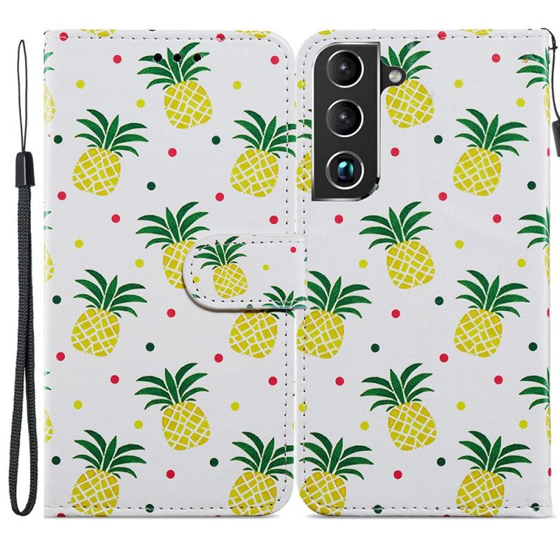 Folio-hoesje voor Samsung Galaxy S22 Plus 5G Meerdere Ananas