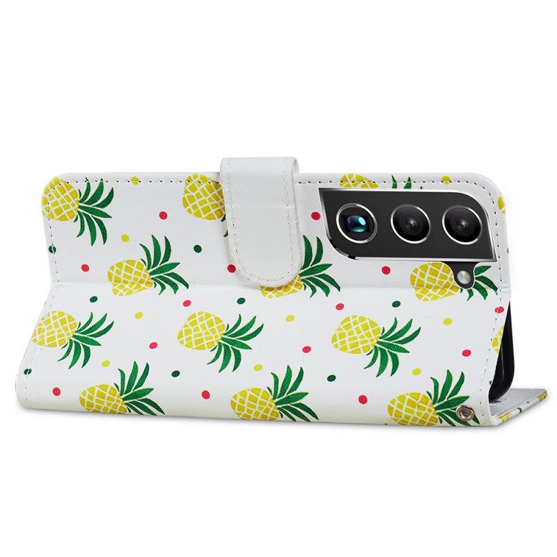 Folio-hoesje voor Samsung Galaxy S22 Plus 5G Meerdere Ananas