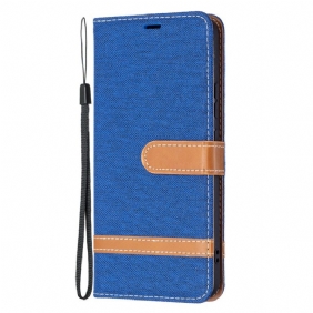 Folio-hoesje voor Samsung Galaxy S22 Plus 5G Met Ketting Band Van Stof En Leereffect