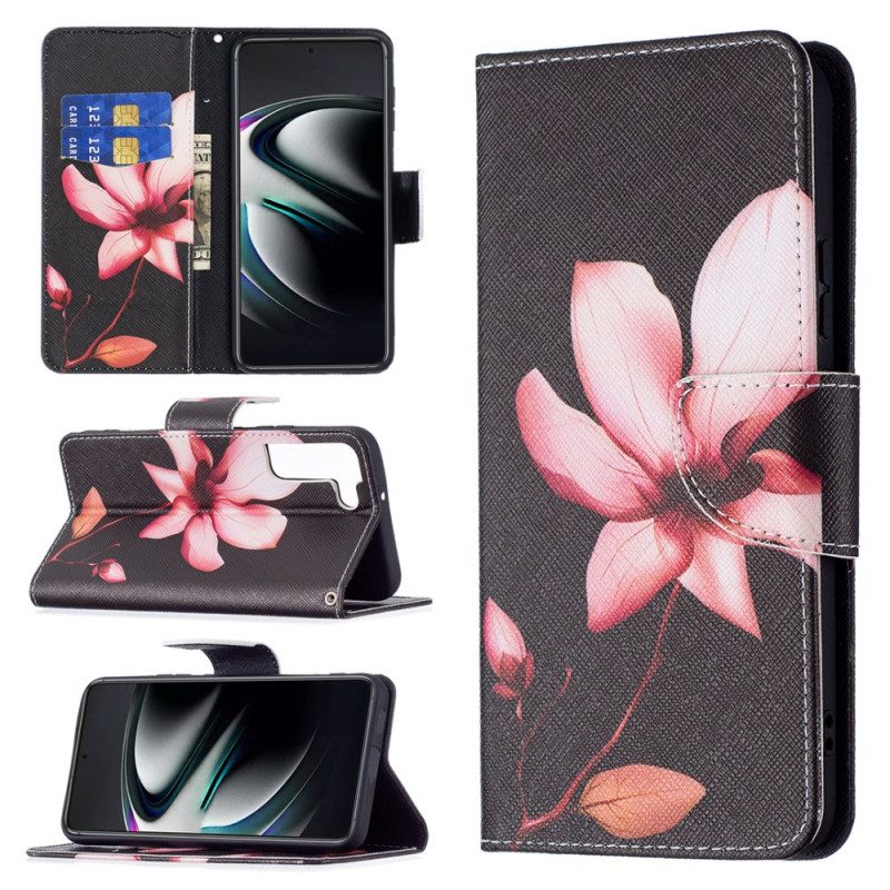 Folio-hoesje voor Samsung Galaxy S22 Plus 5G Roze Bloem