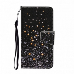 Folio-hoesje voor Samsung Galaxy S22 Plus 5G Sterren En Pailletten Met Lanyard