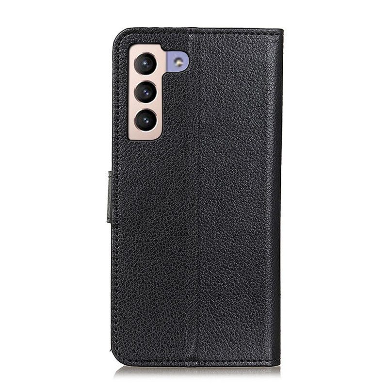 Folio-hoesje voor Samsung Galaxy S22 Plus 5G Traditioneel Litchi-leer