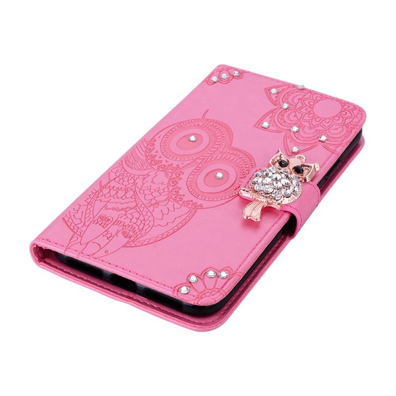 Folio-hoesje voor Samsung Galaxy S22 Plus 5G Uil Mandala En Charme