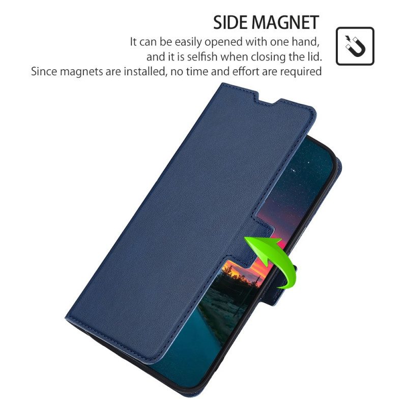 Folio-hoesje voor Samsung Galaxy S22 Plus 5G Ultrafijne Lederen Stijl