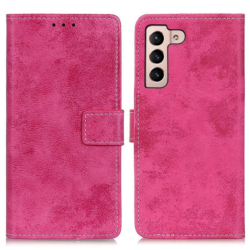 Folio-hoesje voor Samsung Galaxy S22 Plus 5G Vintage Leereffect