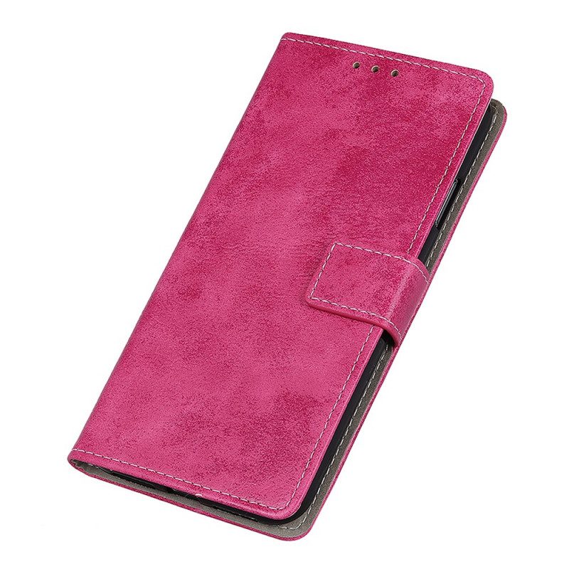 Folio-hoesje voor Samsung Galaxy S22 Plus 5G Vintage Leereffect