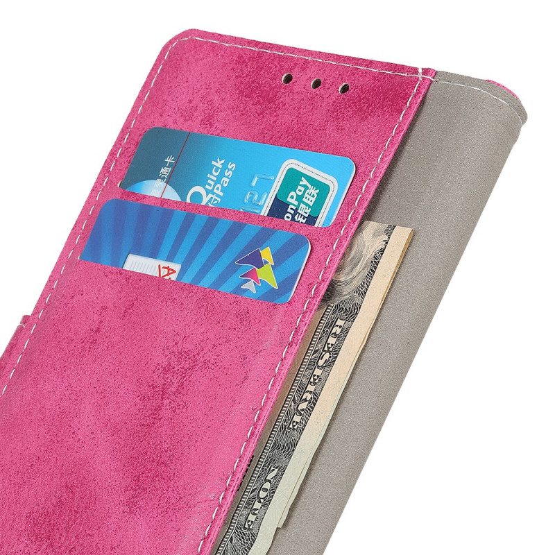 Folio-hoesje voor Samsung Galaxy S22 Plus 5G Vintage Leereffect