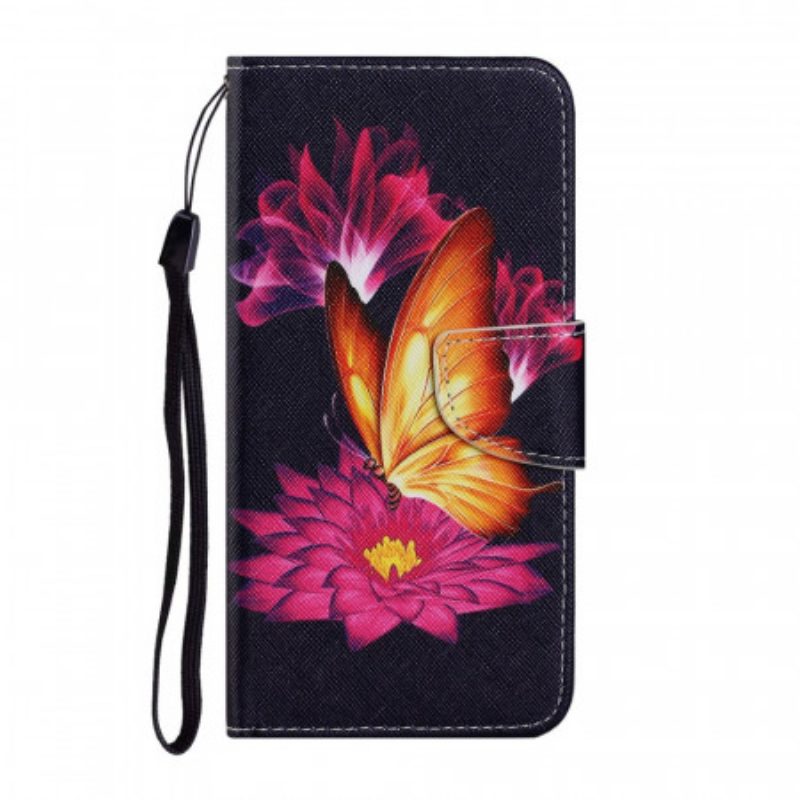 Folio-hoesje voor Samsung Galaxy S22 Plus 5G Vlinder En Lotus