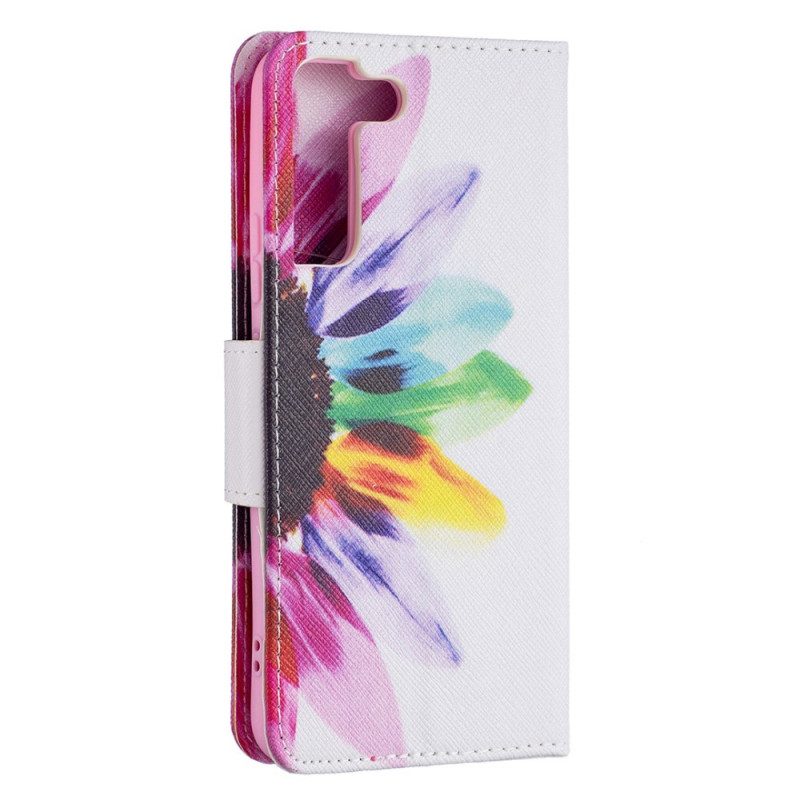 Folio-hoesje voor Samsung Galaxy S22 Plus 5G Waterverf Bloem