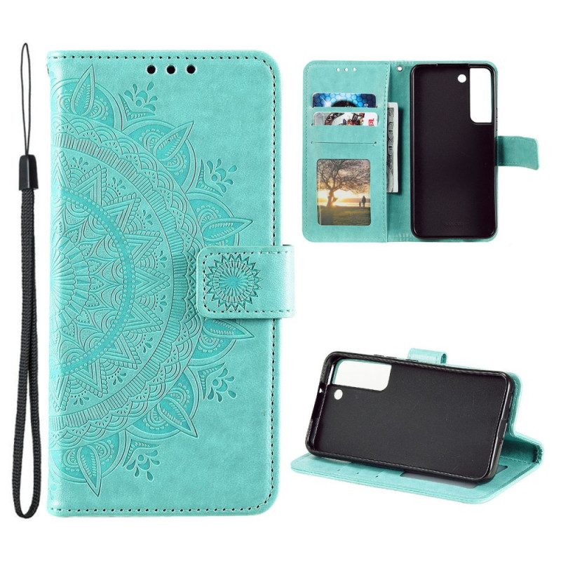 Folio-hoesje voor Samsung Galaxy S22 Plus 5G Zon Mandala