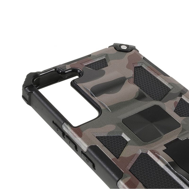 Hoesje voor Samsung Galaxy S22 Plus 5G Camouflage Verwijderbare Ondersteuning