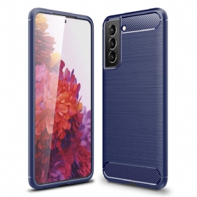 Hoesje voor Samsung Galaxy S22 Plus 5G Geborstelde Koolstofvezel