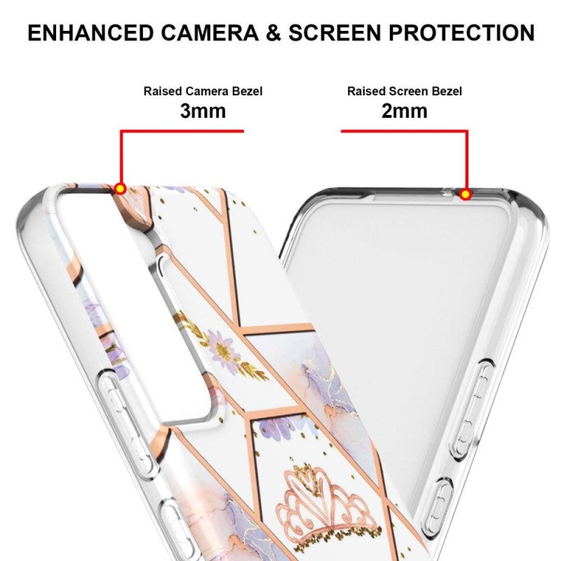 Hoesje voor Samsung Galaxy S22 Plus 5G Gemarmerde Kroon