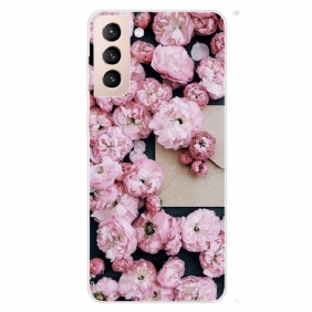 Hoesje voor Samsung Galaxy S22 Plus 5G Roze Bloemen