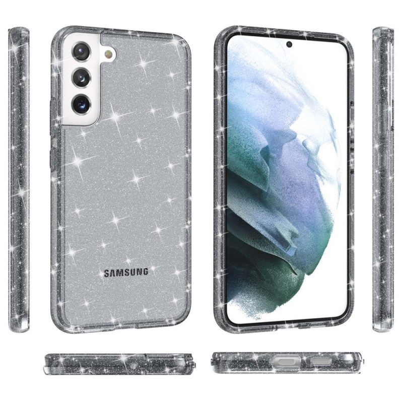 Hoesje voor Samsung Galaxy S22 Plus 5G Transparante Pailletten