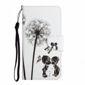 Leren Hoesje voor Samsung Galaxy S22 Plus 5G Baby Love Paardebloem