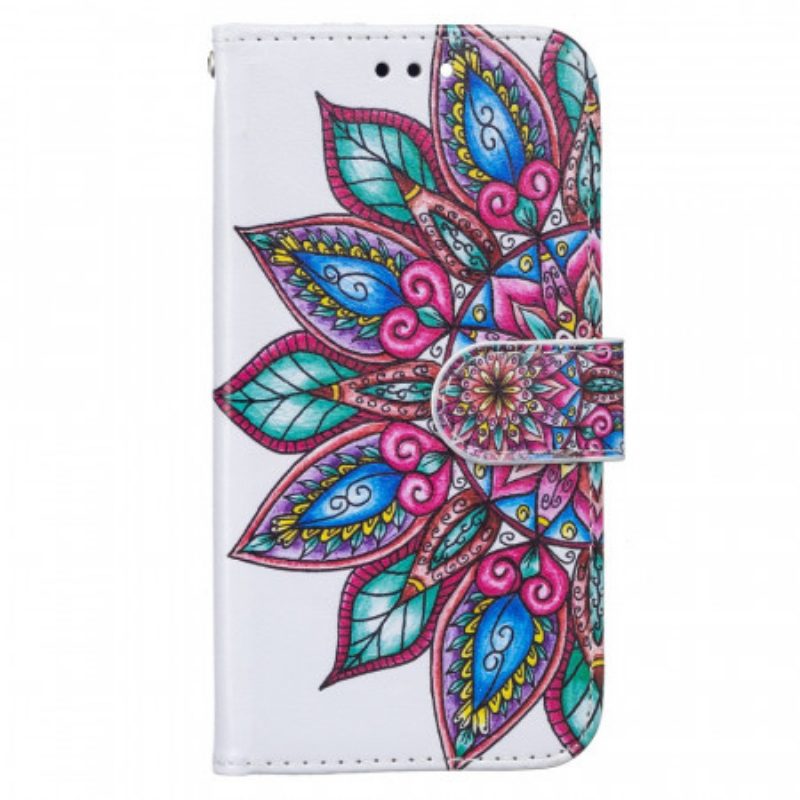 Leren Hoesje voor Samsung Galaxy S22 Plus 5G Getekende Mandala