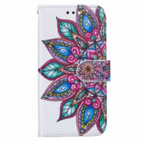 Leren Hoesje voor Samsung Galaxy S22 Plus 5G Getekende Mandala