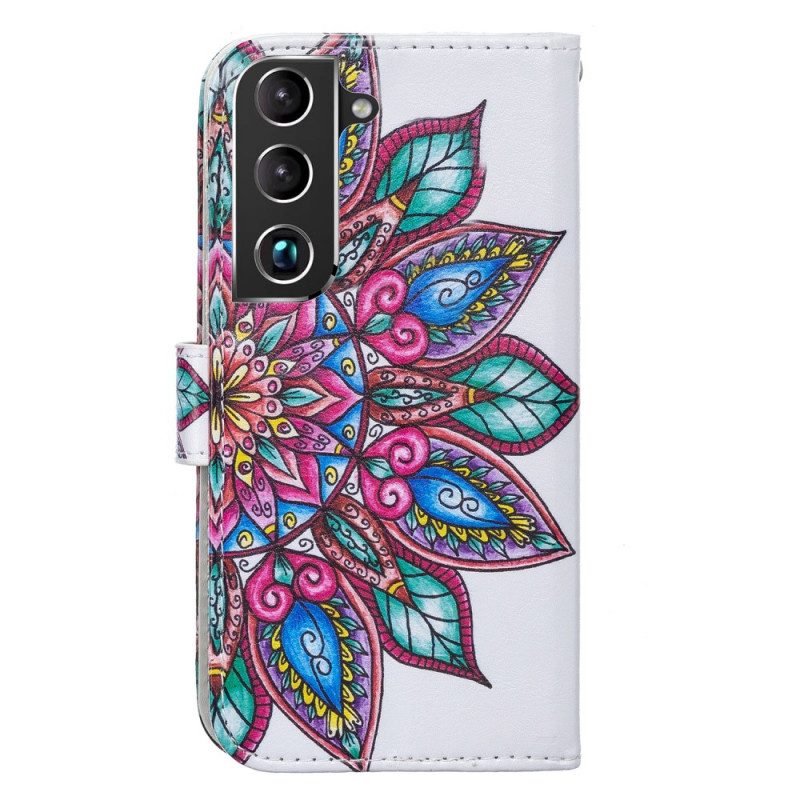 Leren Hoesje voor Samsung Galaxy S22 Plus 5G Getekende Mandala