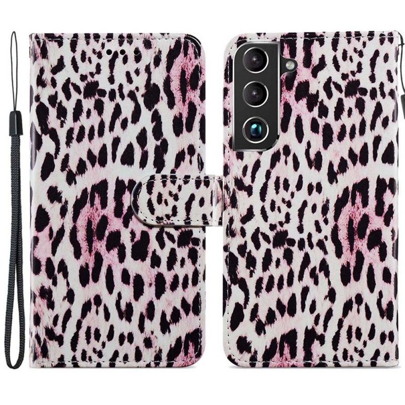 Leren Hoesje voor Samsung Galaxy S22 Plus 5G Luipaardprint