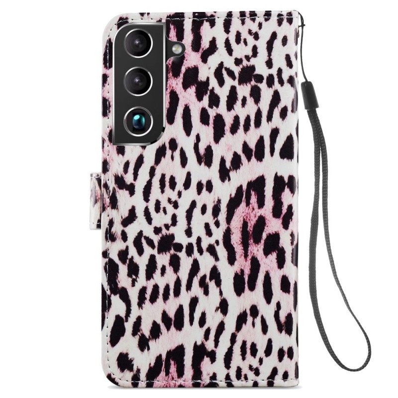 Leren Hoesje voor Samsung Galaxy S22 Plus 5G Luipaardprint