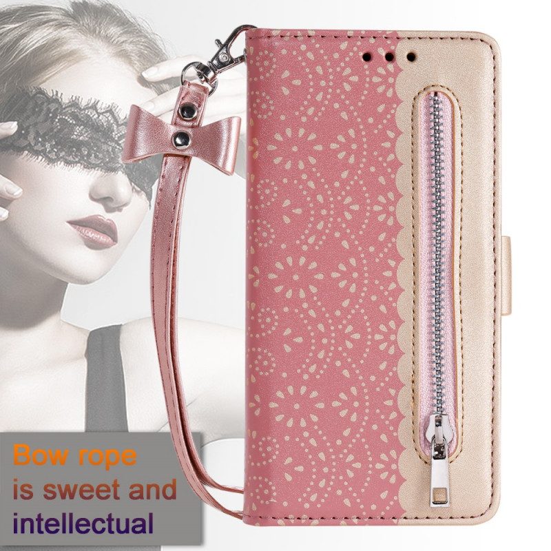 Leren Hoesje voor Samsung Galaxy S22 Plus 5G Met Ketting Portemonnee Met Kanten Riem