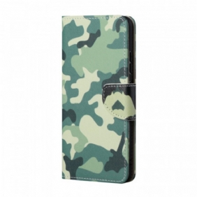 Leren Hoesje voor Samsung Galaxy S22 Plus 5G Militaire Camouflage