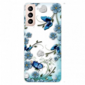 Telefoonhoesje voor Samsung Galaxy S22 Plus 5G Retro Vlinders En Bloemen