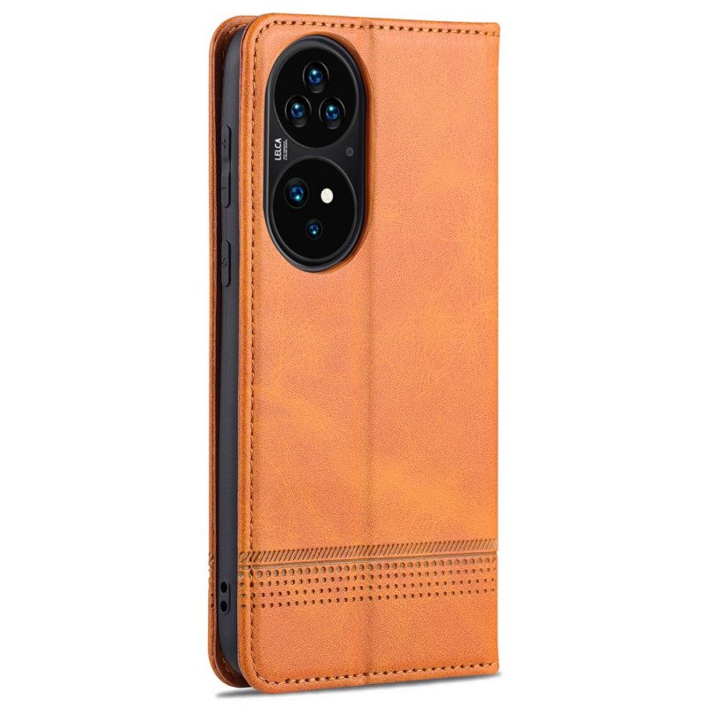 Bescherming Hoesje voor Huawei P50 Pro Folio-hoesje Azns Leerstyling