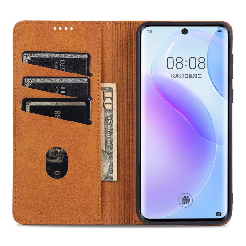 Bescherming Hoesje voor Huawei P50 Pro Folio-hoesje Azns Leerstyling