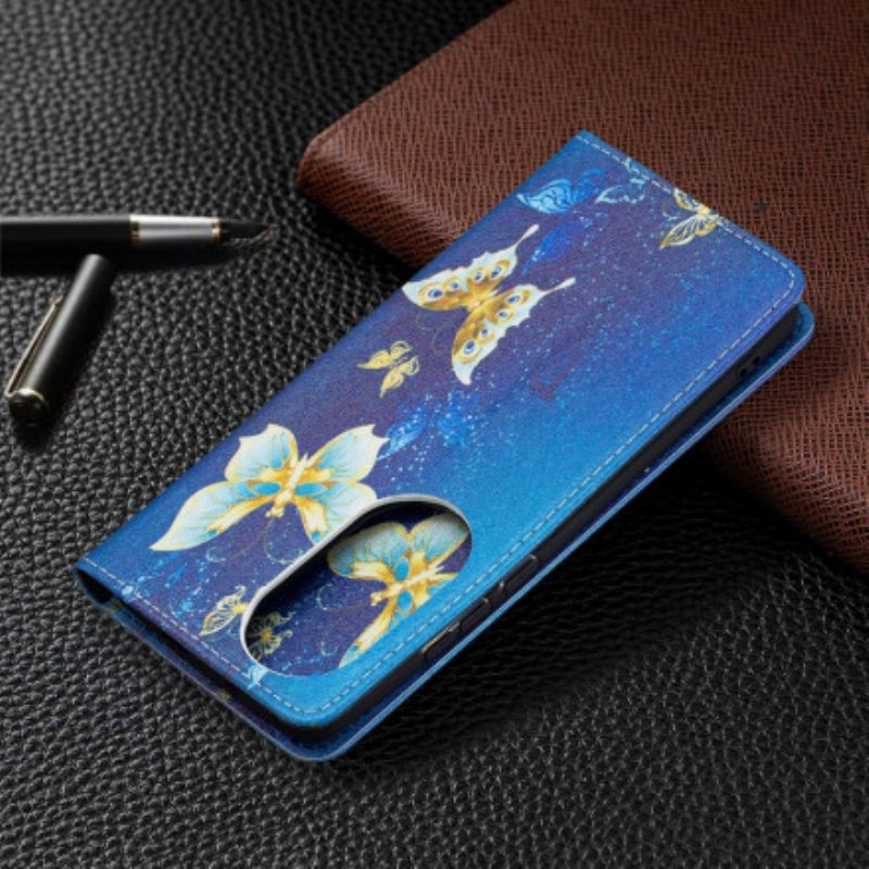 Bescherming Hoesje voor Huawei P50 Pro Folio-hoesje Kleurrijke Vlinders