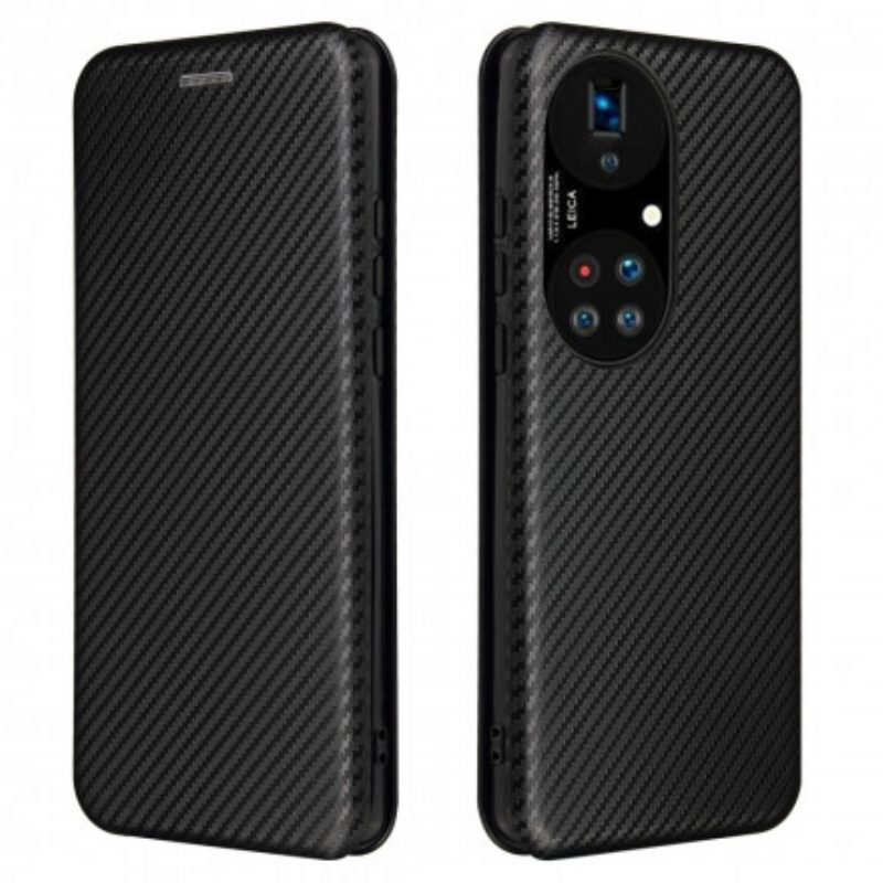 Bescherming Hoesje voor Huawei P50 Pro Folio-hoesje Koolstofvezel