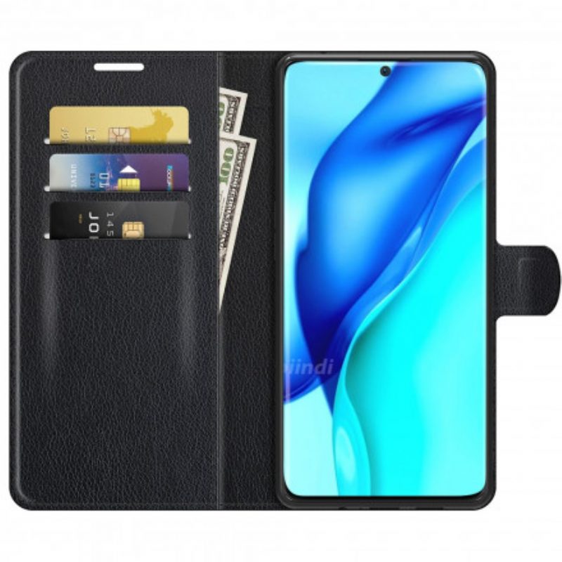 Leren Hoesje voor Huawei P50 Pro Klassieke Litchi Lederen Stijl