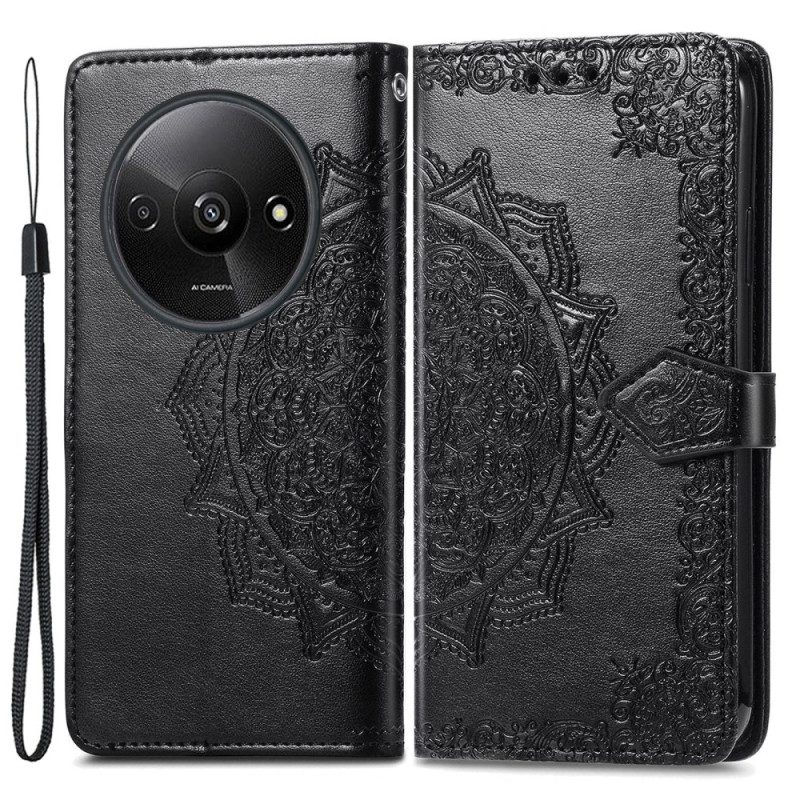 Flip Case Leren Poco C61 Barok Mandala Met Riempje