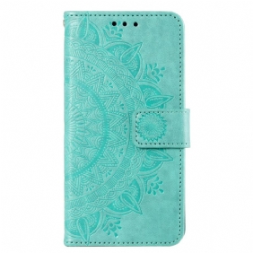 Flip Case Leren Poco C61 Mandala Zon Met Riem