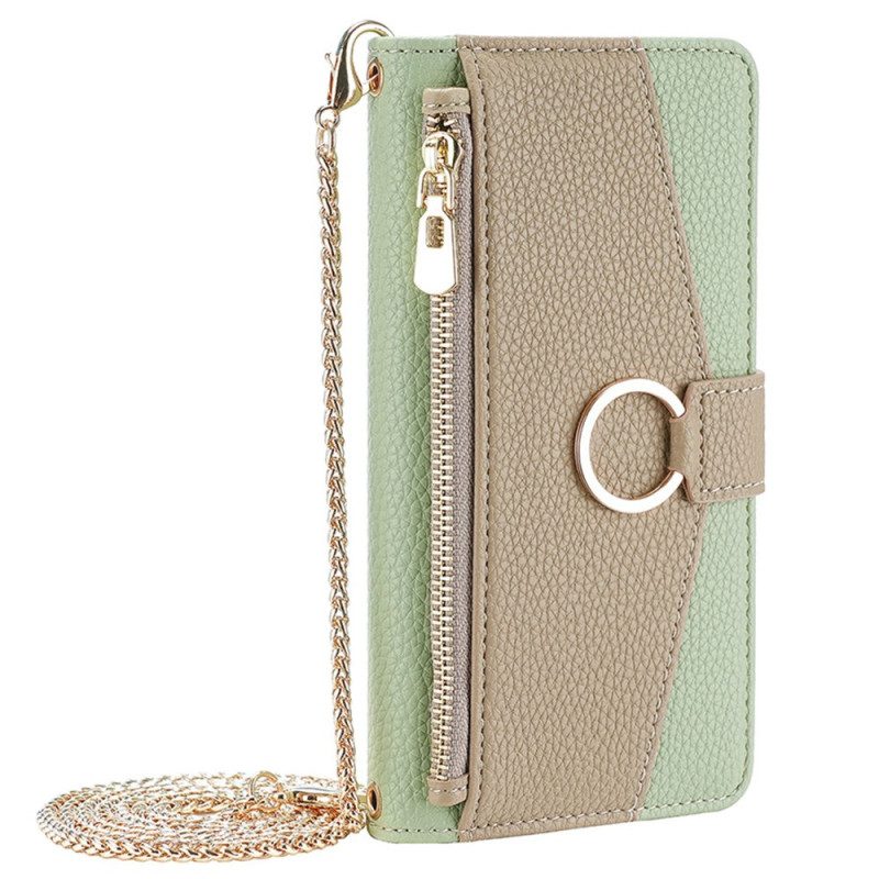 Flip Case Leren Poco C61 Portemonnee En Ketting