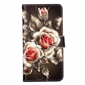 Folio-hoesje Poco C61 Telefoonhoesje Boeket Rozen Met Riem