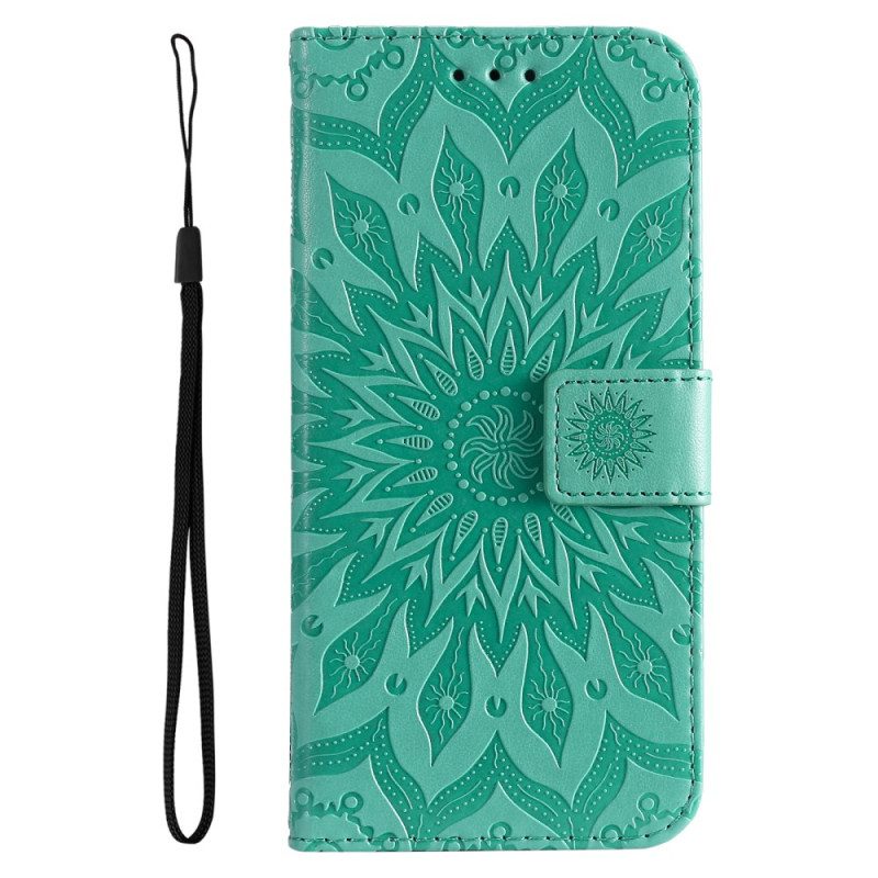 Folio-hoesje Poco C61 Telefoonhoesje Zonne-mandala Met Riem