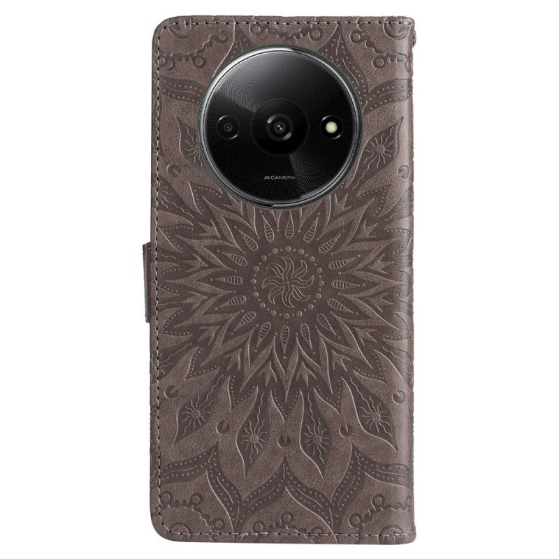 Folio-hoesje Poco C61 Telefoonhoesje Zonne-mandala Met Riem