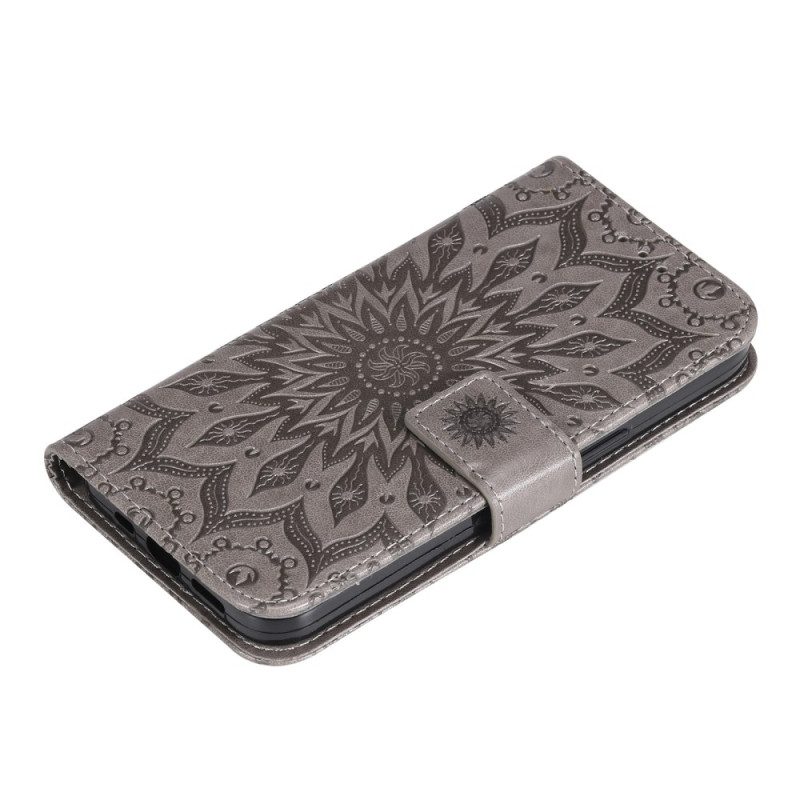 Folio-hoesje Poco C61 Telefoonhoesje Zonne-mandala Met Riem